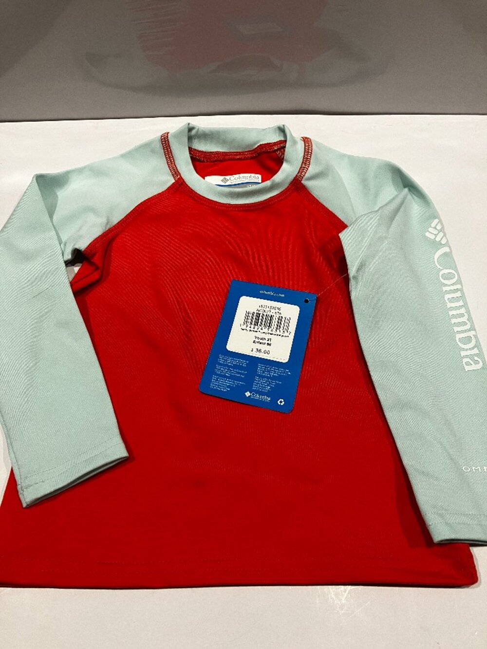 NWT Columbia Long Sleeve Kids Sunguard Size 2T Brand New with tags